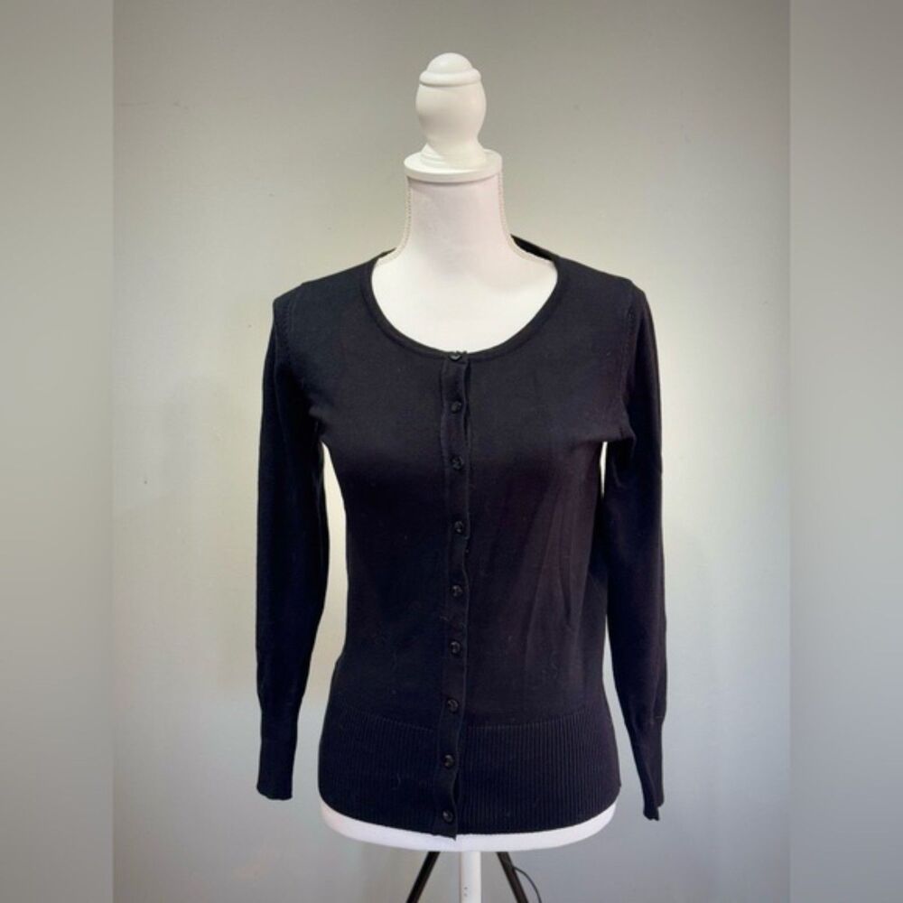 CLEARANCE! Black Vila Milano Crewneck Cardigan Size S NWT